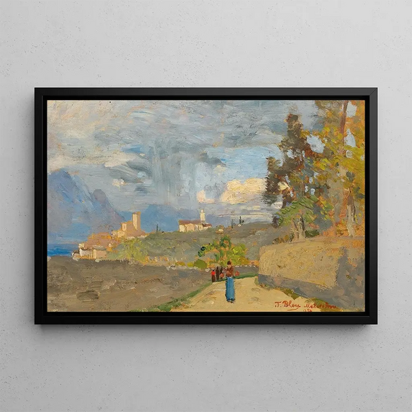 Malcesine Painting - Tina Blau — framed artwork on a wall