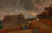Village painting in gloomy weather Weienkirchen - Tina Blau — artwork view