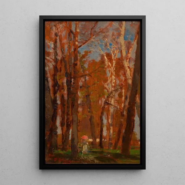 Trees of the Prater - Tina Blau — framed artwork on a wall