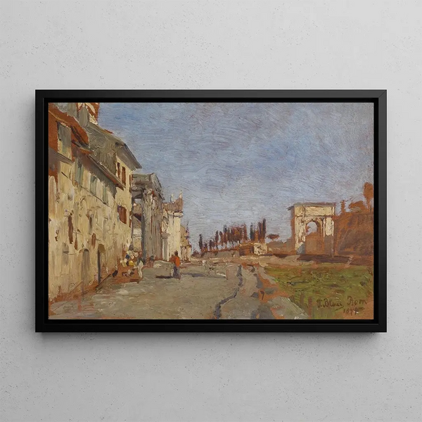 Caprice romain avec l'arc de Titus - Tina Blau — framed artwork on a wall