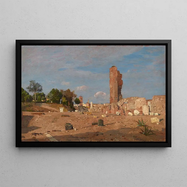 Autumn Afternoon at the Palatine - Tina Blau — framed artwork on a wall
