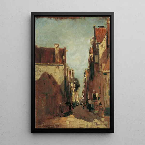 Rue à Amsterdam - Tina Blau — framed artwork on a wall