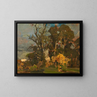 Autumn Prairie Forest Painting - Tina Blau — framed artwork on a wall