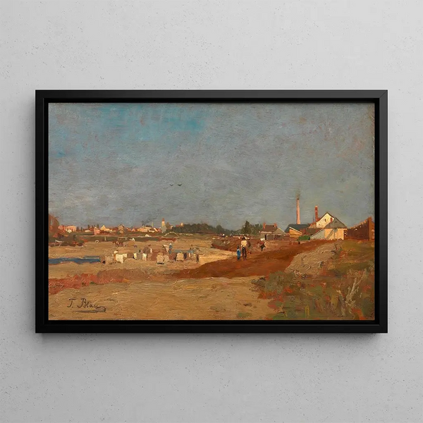 Laundry on the Vienne near St. Veit - Tina Blau — framed artwork on a wall