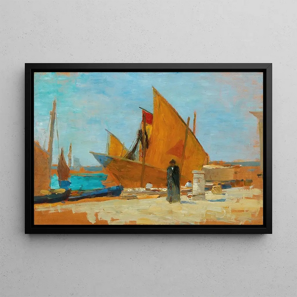 Yellow Sails - Tina Blau — framed artwork on a wall
