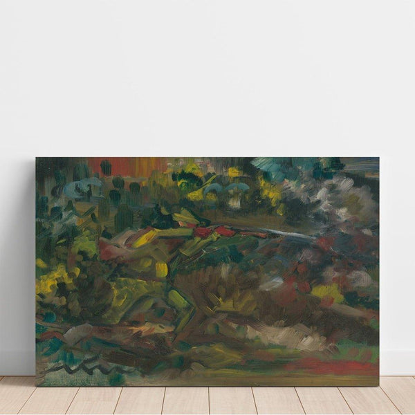 Reproduction of the painting Hunting shot - Arnold Peter Weisz-Kubincan