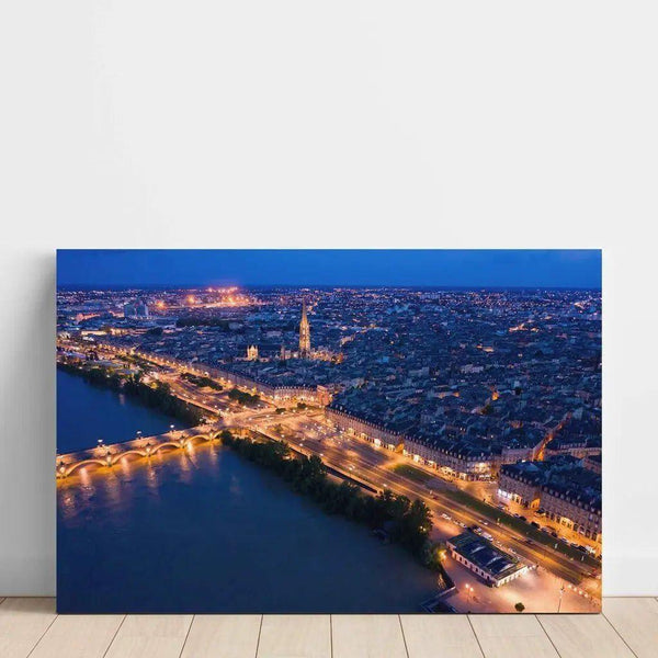 Aerial photo print - Bordeaux at dusk
