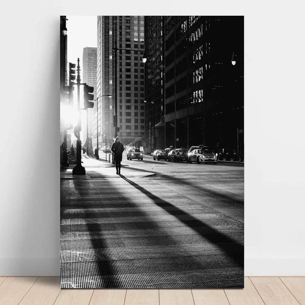 Black and white photo print - A woman between shadow and light