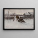 Farmyard with Sled Painting - Tit Dvornikov — framed artwork on a wall
