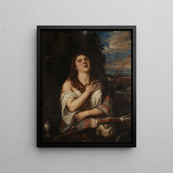 Madeleine Penitent - Titian — framed artwork on a wall