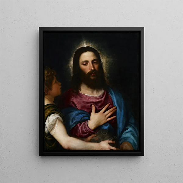 The Temptation of Christ - Titian — framed artwork on a wall