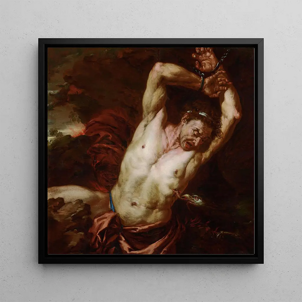 Tityus - Giovanni Battista Langetti — framed artwork on a wall