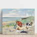 Reproduction of the painting of a girl with a Japanese parasol at Hornbæk Beach - Paul Fischer