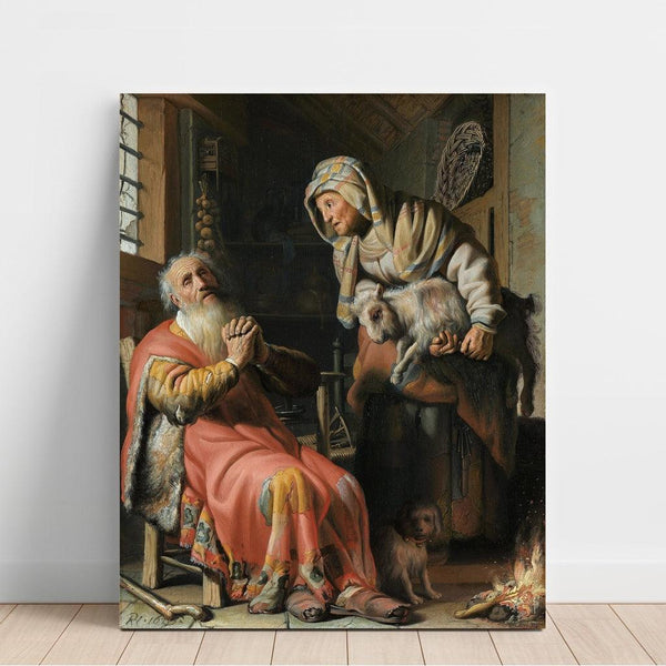 Reproduction of the painting Tobit and Anna with the Child - Rembrandt van Rijn