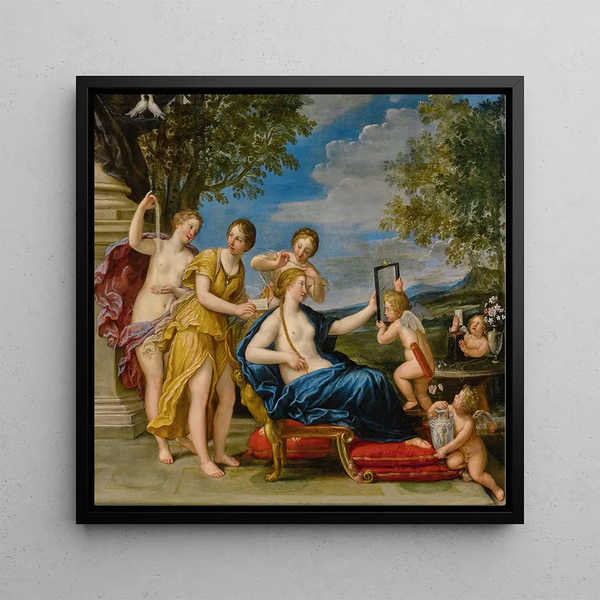 Toilette de Vénus - Francesco Albani — framed artwork on a wall