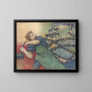 Study for the poster of the Great Socialist October Revolution - Tom Andraković — framed artwork on a wall
