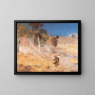 A Getaway - Tom Roberts — framed artwork on a wall