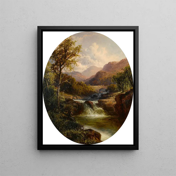 on the Greta near Keswick Cumberland - Tom Seymour — framed artwork on a wall