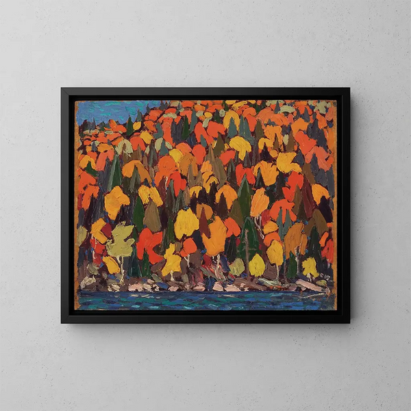 Autumn Foliage Painting - Tom Thomson — framed artwork on a wall