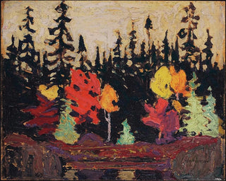 Black Spruce and Maple Painting - Tom Thomson — artwork view