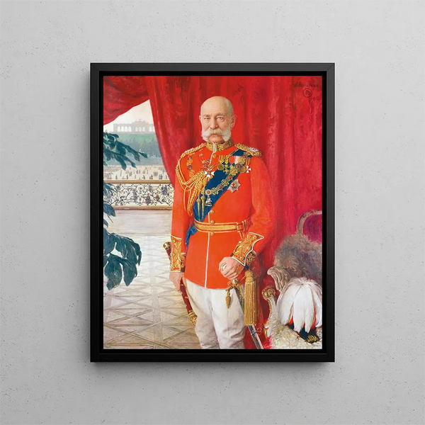 L'empereur François-Joseph Ier dans l'uniforme de gala d'un maréchal britannique - Tom von Dreger — framed artwork on a wall