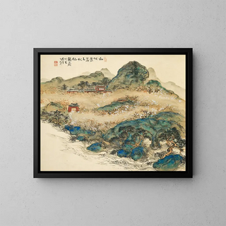 Mont des Immortels de Penglai - Tomioka Tessai — framed artwork on a wall