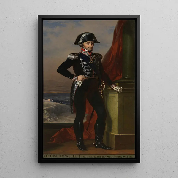 Portrait of Victor Emmanuel I - Tommaso Lorenzone — framed artwork on a wall