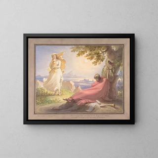 Cup contemplating beauty - Tommaso Minardi — framed artwork on a wall