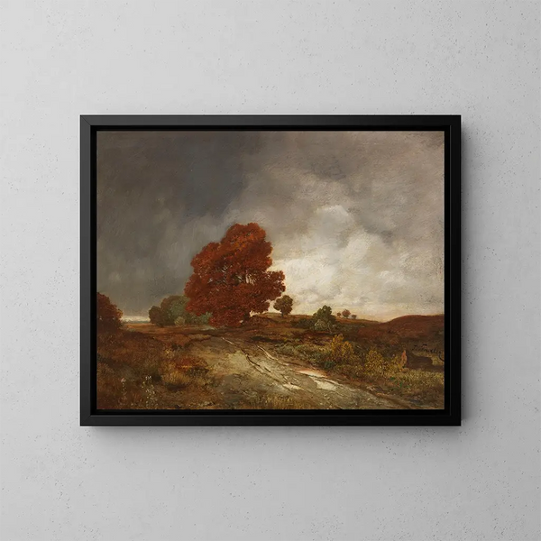 Autumn Landscape Painting - Toni von Stadler — framed artwork on a wall