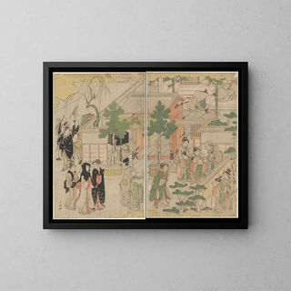 The Morning of the New Year - Torii Kiyonaga — framed artwork on a wall