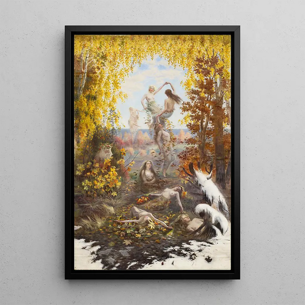 Falling Leaves - Torsten Wasastjerna — framed artwork on a wall
