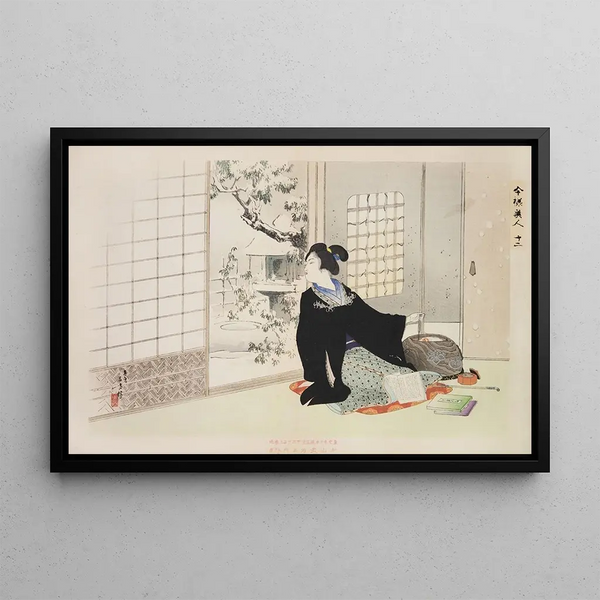 Kyiku imay bijin fzoku zen Pl12 - Toshikata Mizuno — framed artwork on a wall