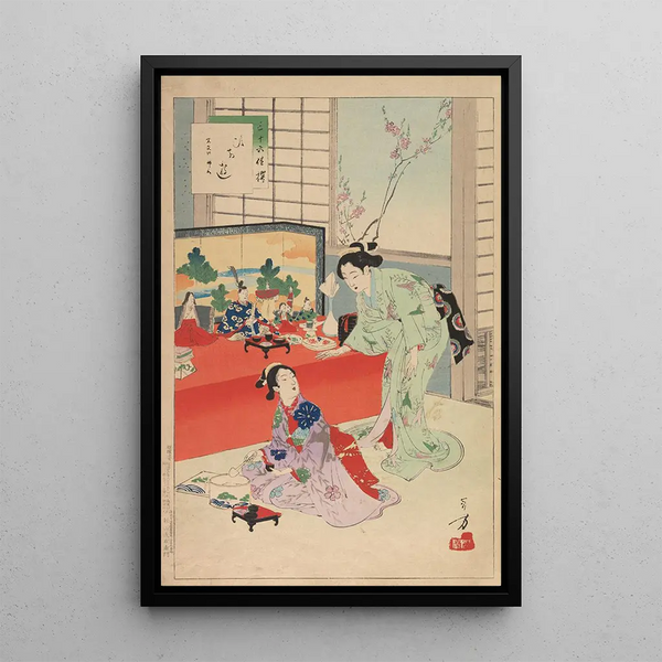 Nobles femmes de la période Tokugawa Trente-six beautés Sanjuroko kasensoro Pl05 - Toshikata Mizuno — framed artwork on a wall