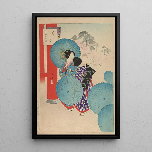 Nobles femmes de la période Tokugawa Trente-six beautés Sanjuroko kasensoro Pl07 - Toshikata Mizuno — framed artwork on a wall