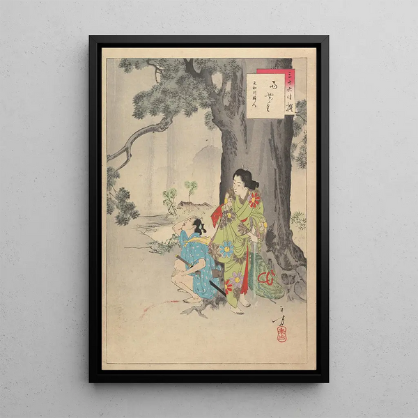 Nobles femmes de la période Tokugawa Trente-six beautés Sanjuroko kasensoro Pl09 - Toshikata Mizuno — framed artwork on a wall