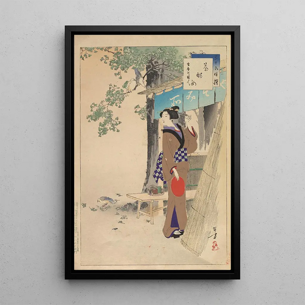 Nobles femmes de la période Tokugawa Trente-six beautés Sanjuroko kasensoro Pl11 - Toshikata Mizuno — framed artwork on a wall