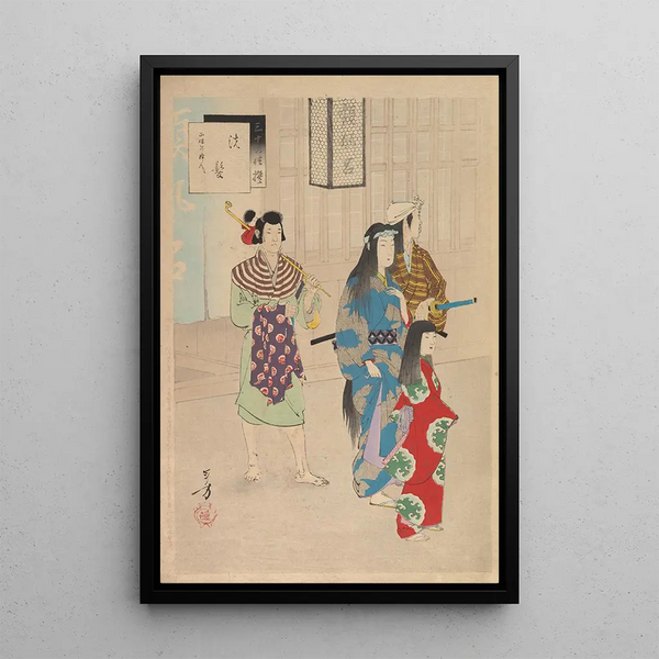 Nobles femmes de la période Tokugawa Trente-six beautés Sanjuroko kasensoro Pl13 - Toshikata Mizuno — framed artwork on a wall