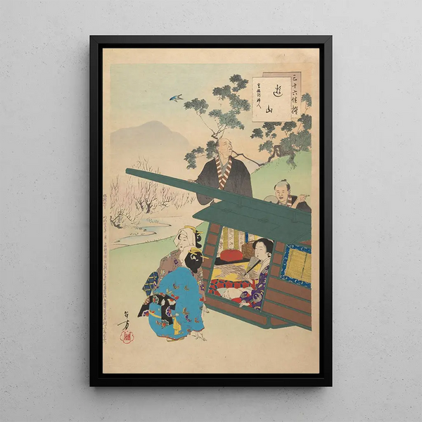 Nobles femmes de la période Tokugawa Trente-six beautés Sanjuroko kasensoro Pl14 - Toshikata Mizuno — framed artwork on a wall