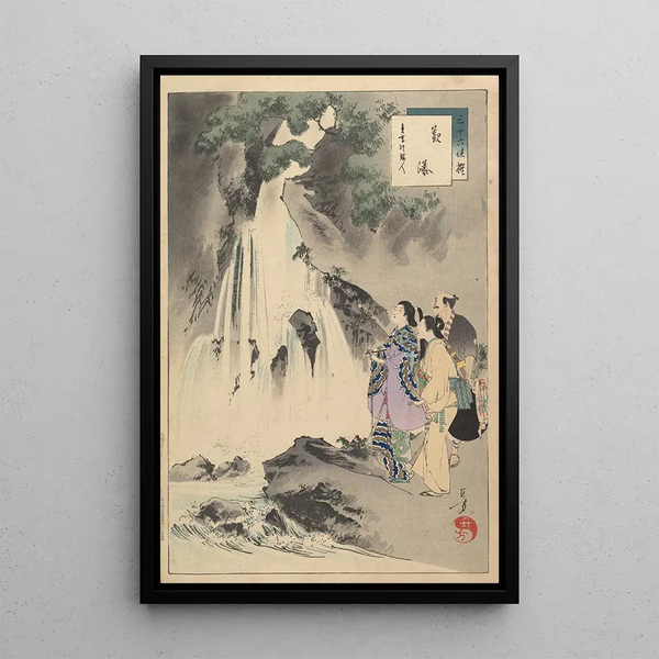 Nobles femmes de la période Tokugawa Trente-six beautés Sanjuroko kasensoro Pl27 - Toshikata Mizuno — framed artwork on a wall
