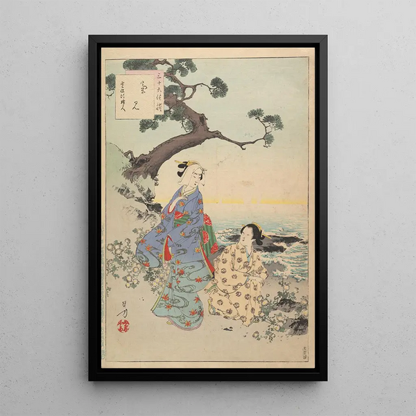 Nobles femmes de la période Tokugawa Trente-six beautés Sanjuroko kasensoro Pl31 - Toshikata Mizuno — framed artwork on a wall