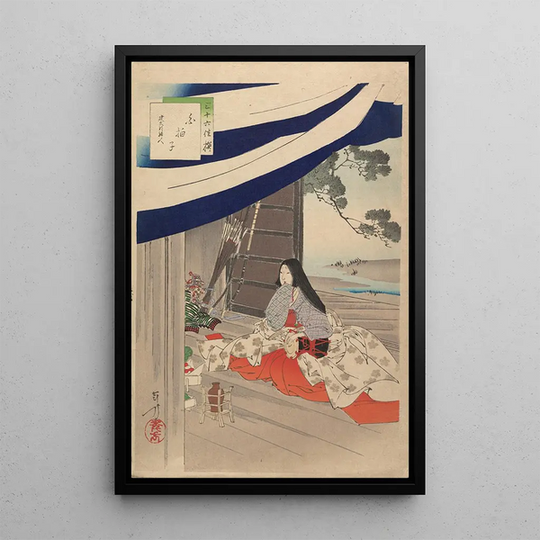 Nobles femmes de la période Tokugawa Trente-six beautés Sanjuroko kasensoro Pl34 - Toshikata Mizuno — framed artwork on a wall