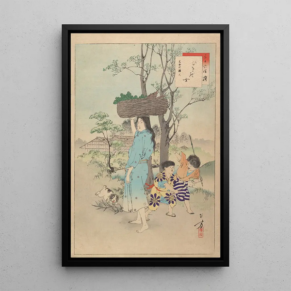 Nobles femmes de la période Tokugawa Trente-six beautés Sanjuroko kasensoro Pl35 - Toshikata Mizuno — framed artwork on a wall