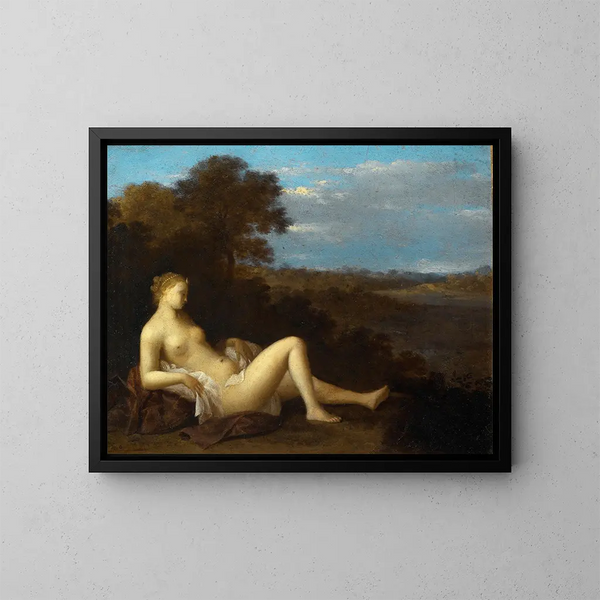 Diane au repos - Toussaint Gelton — framed artwork on a wall