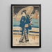 Actor snow scene - Toyokuni Utagawa — framed artwork on a wall