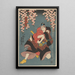 Actor in brown and red costume - Toyokuni Utagawa — framed artwork on a wall