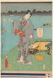 Actor in gray costume with red border - Toyokuni Utagawa — artwork view