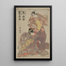 Arashi Hinasuke no Minamoto no Raik et Iwai Kumesabur no Yosoihime - Toyokuni Utagawa — framed artwork on a wall