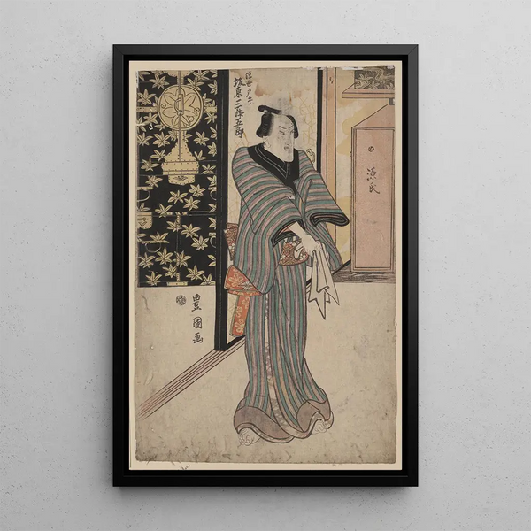 Bande Mitsugor no Ukiyo Tei - Toyokuni Utagawa — framed artwork on a wall
