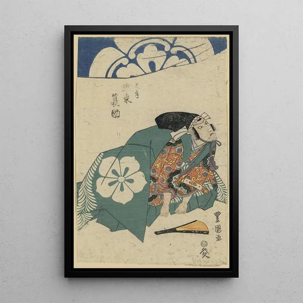 Bande Minosuke no Mitsuhida - Toyokuni Utagawa — framed artwork on a wall
