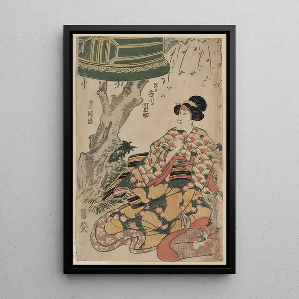 Ichikawa Dannosuke no Tsunajo - Toyokuni Utagawa — framed artwork on a wall